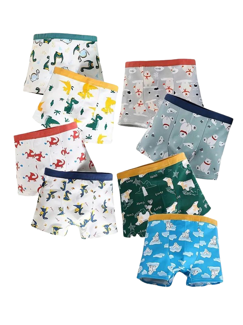 Pack of 8 Animal-Print Briefs