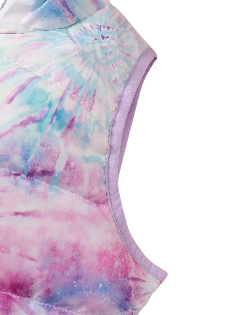 Colorful Tie-Dye Quilted Vest for Girls
