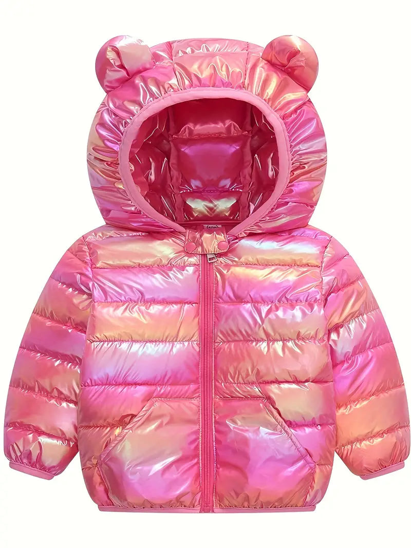 Warm Hooded Coat with Laser Pattern for Babies