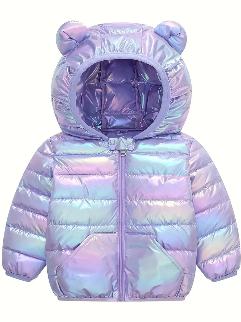 Warm Hooded Coat with Laser Pattern for Babies