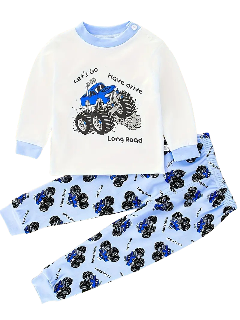 2-Piece Pyjamas with Vehicle Pattern for Boys
