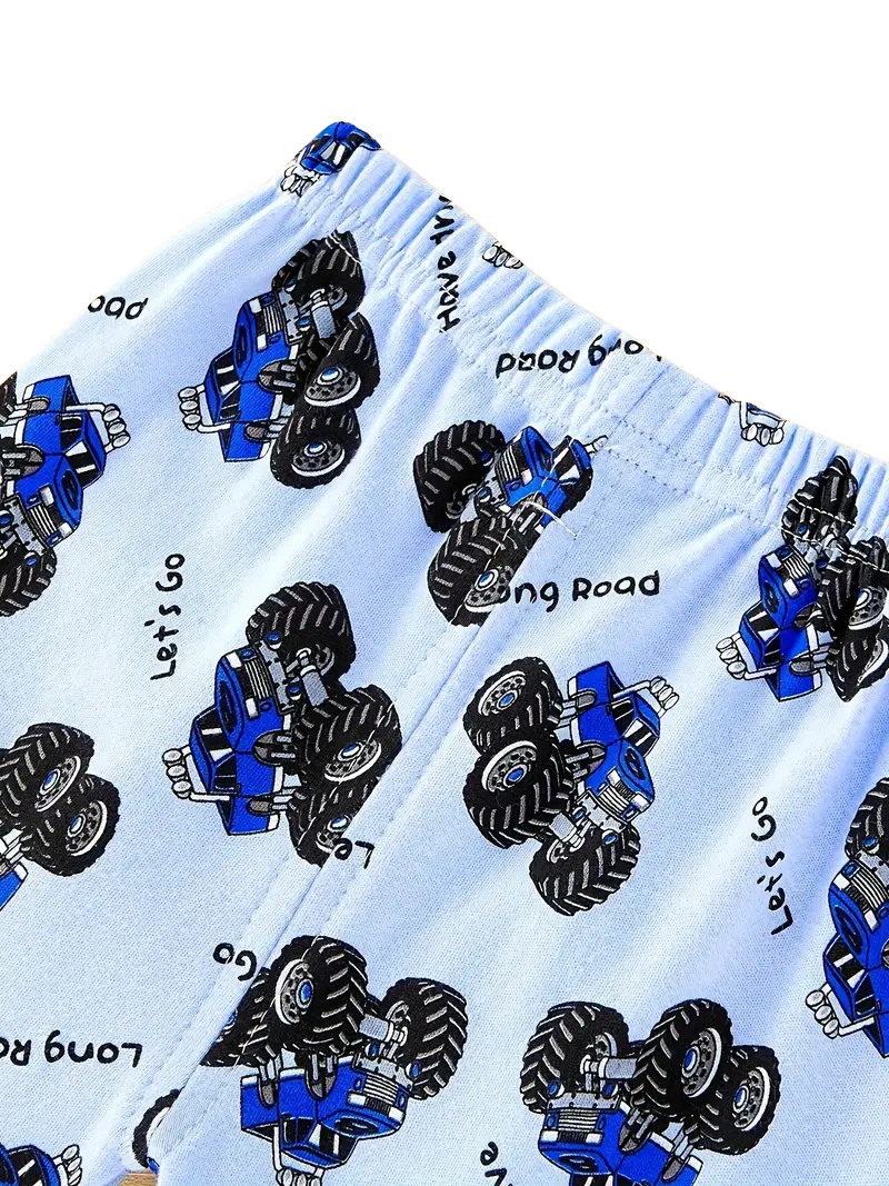 2-Piece Pyjamas with Vehicle Pattern for Boys