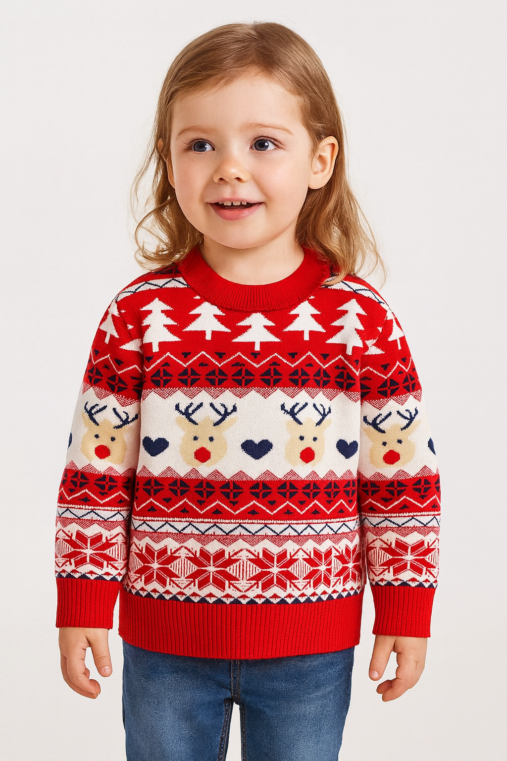 Reindeer Christmas Sweater Red