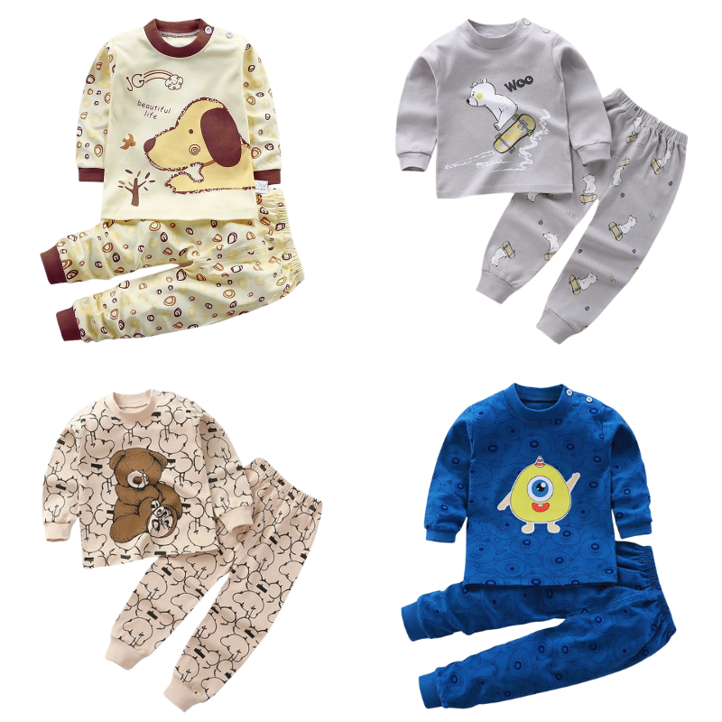 Pack of 4 Mid-Season Cotton Pyjamas for Children