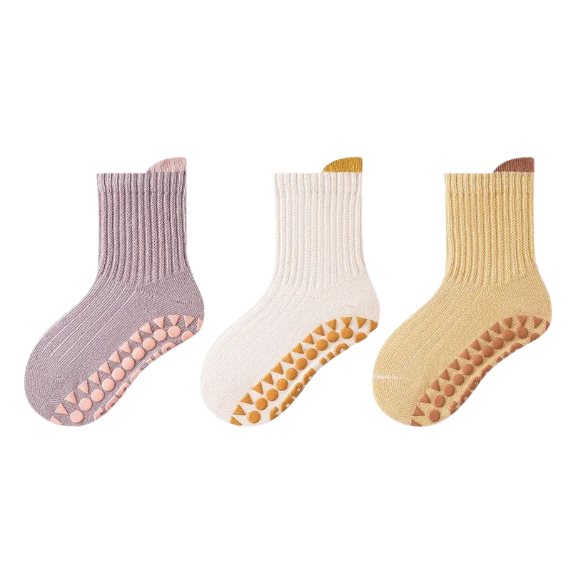 Pack of 3 Non-Slip Socks for Children