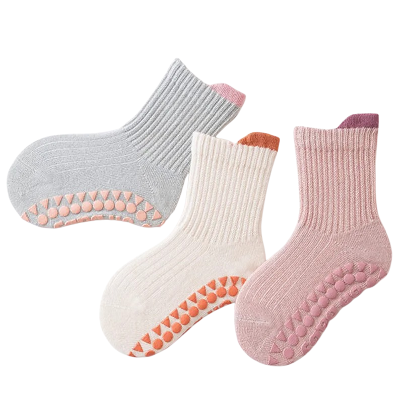 Pack of 3 Non-Slip Socks for Children