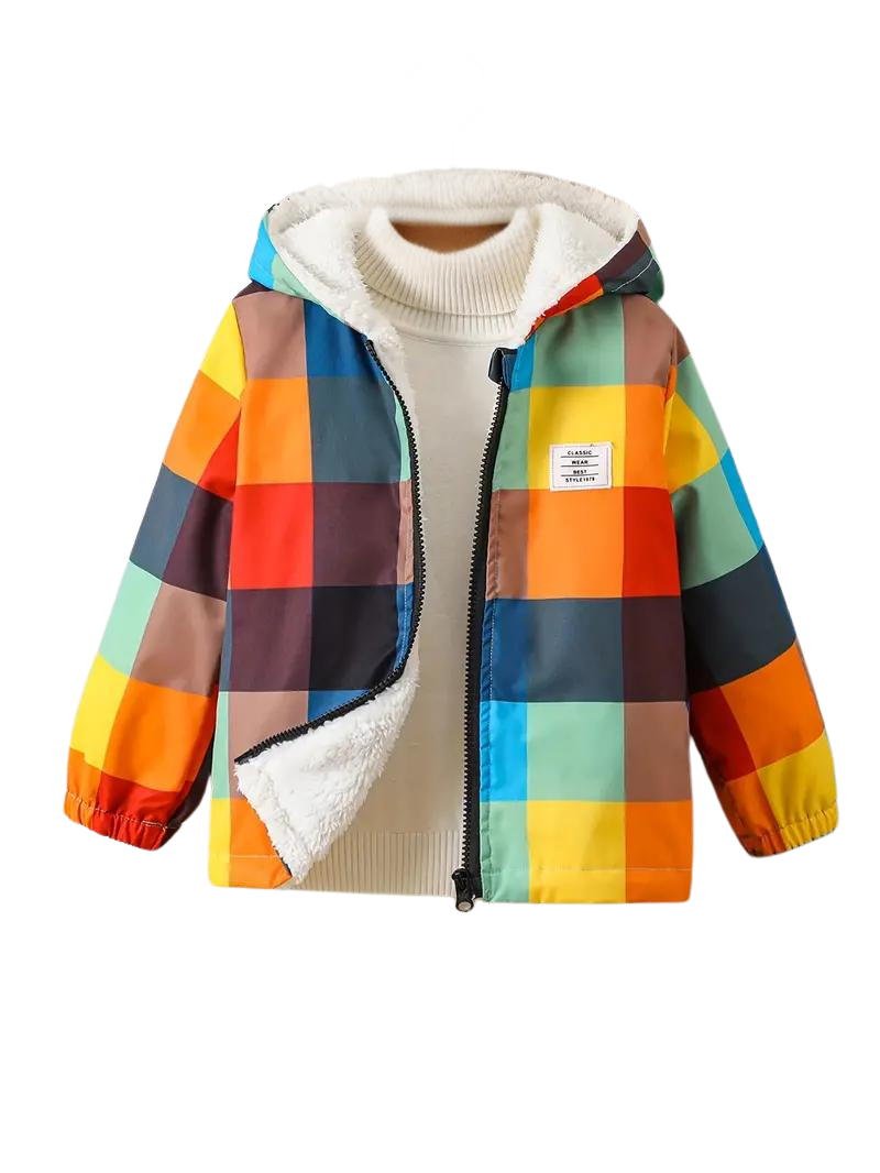 Children’s Colorful Plaid Wool Jacket