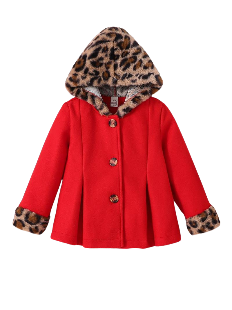 Hooded Leopard Print Jacket