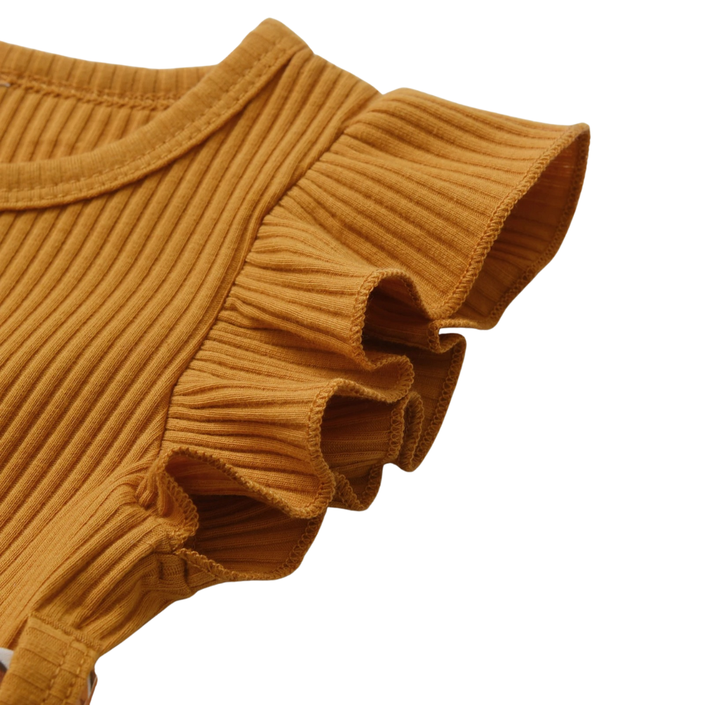 Robe de bébé à fleurs en Jaune