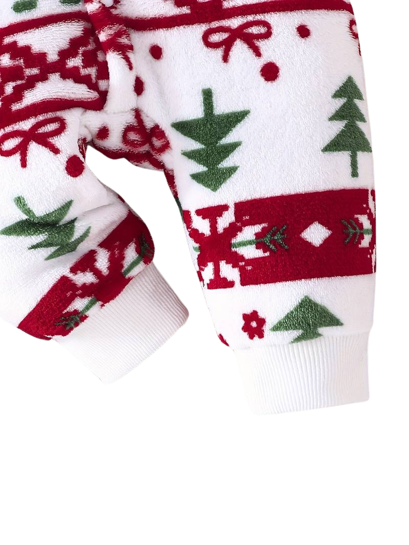 Christmas Pajamas with Hood - Christmas Tree Pattern