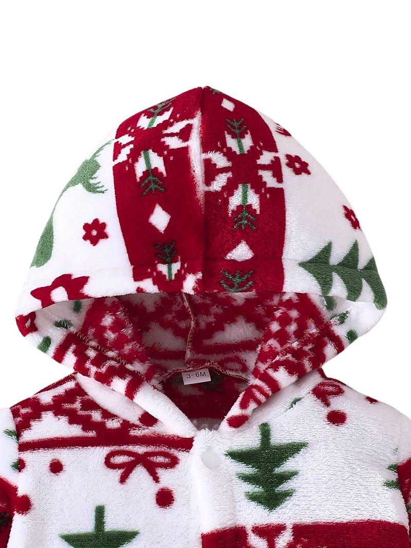 Christmas Pajamas with Hood - Christmas Tree Pattern
