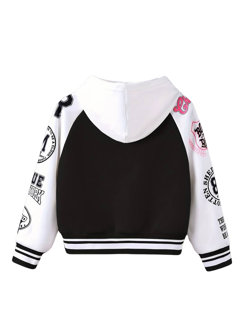 Veste Varsity Fille Motif LA - Raglan, Doublée