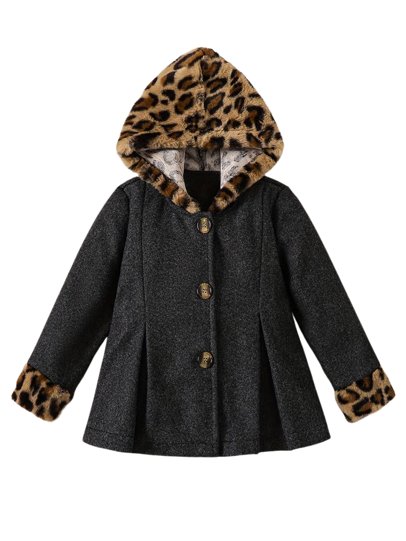 Hooded Leopard Print Jacket