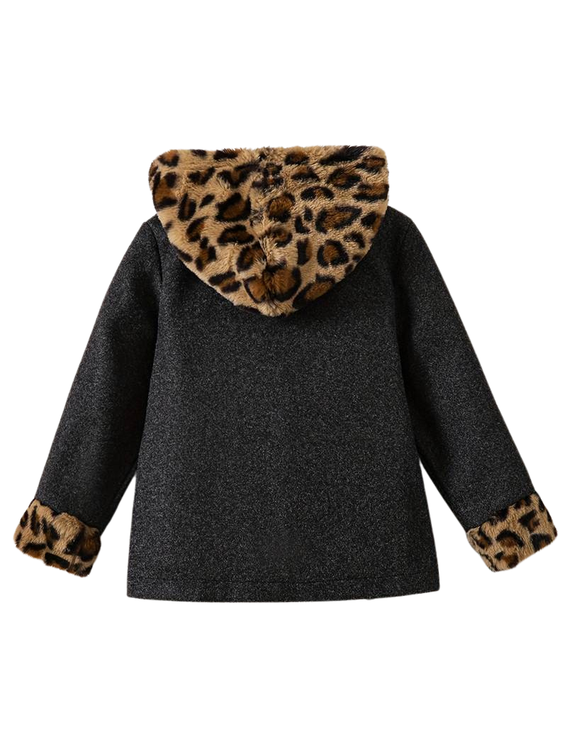 Hooded Leopard Print Jacket