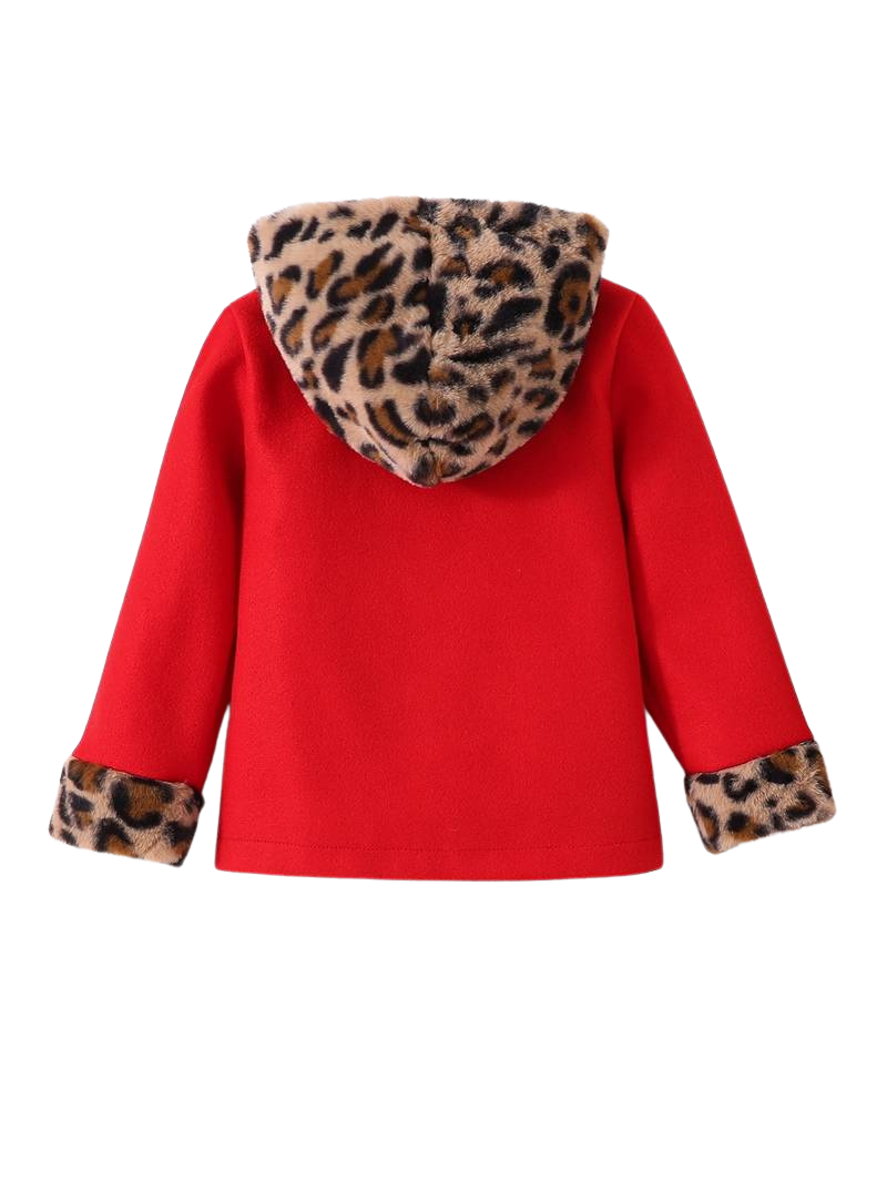 Hooded Leopard Print Jacket