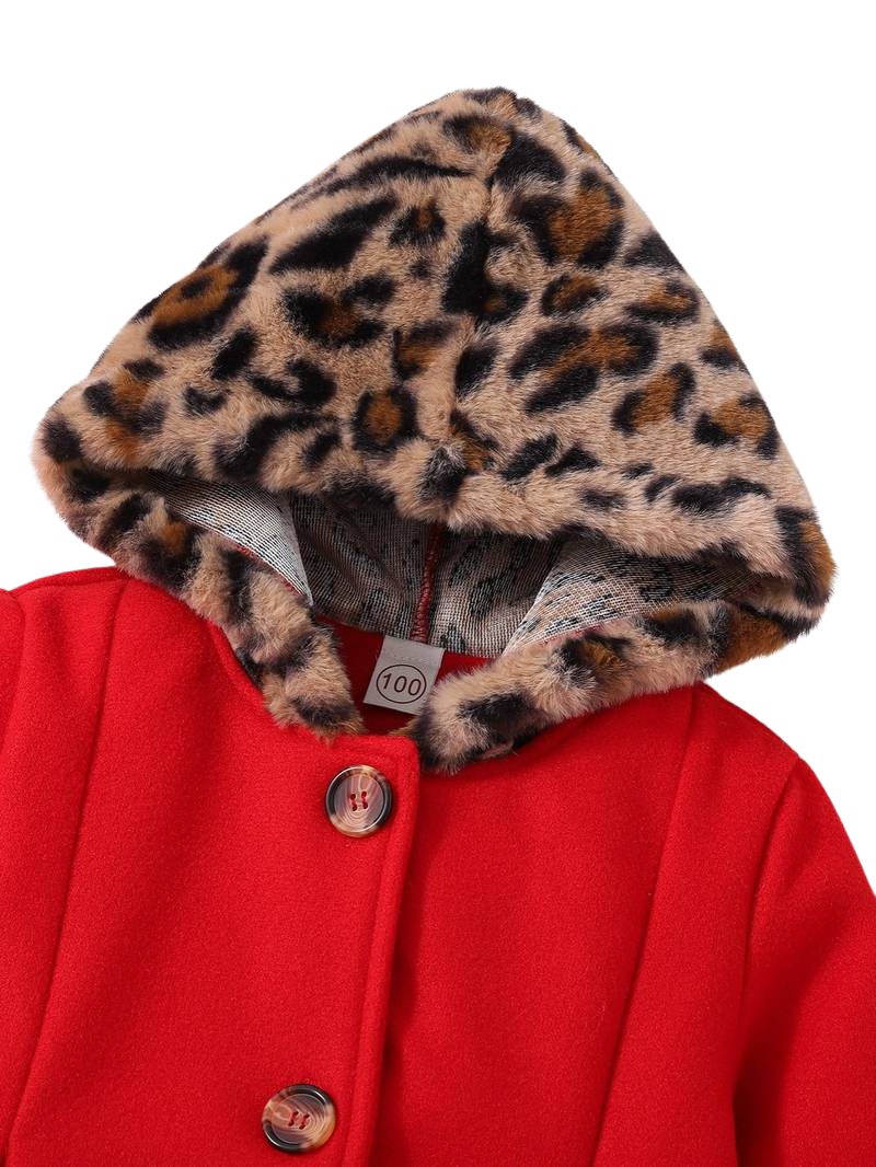 Hooded Leopard Print Jacket