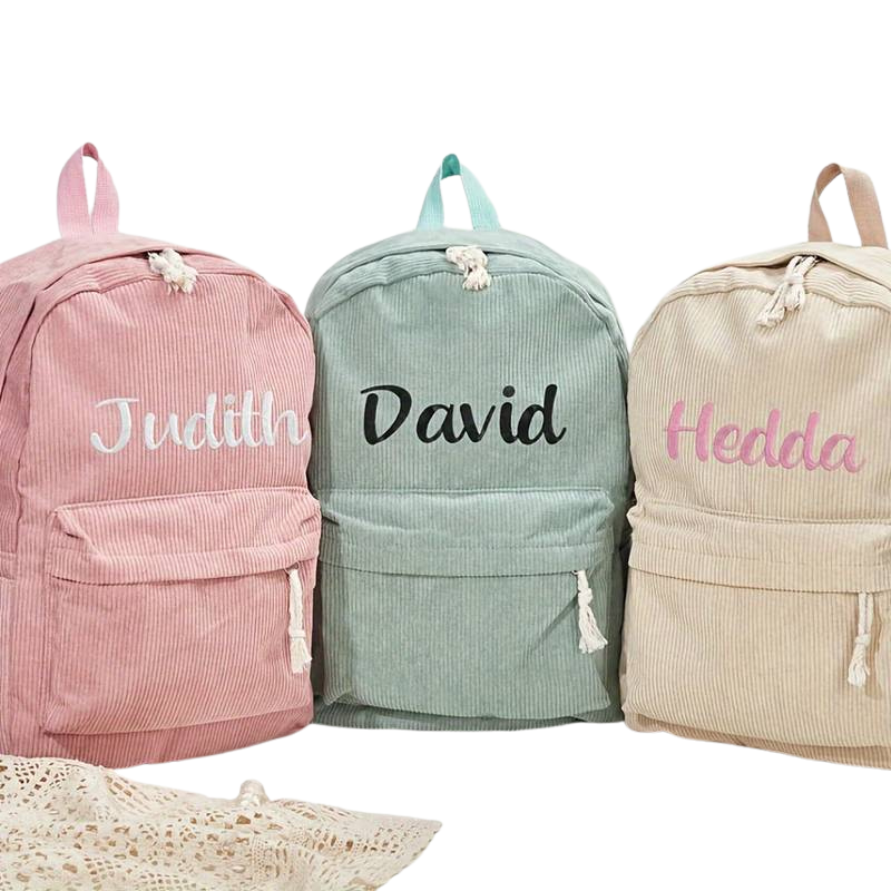 Personalized Corduroy Backpack