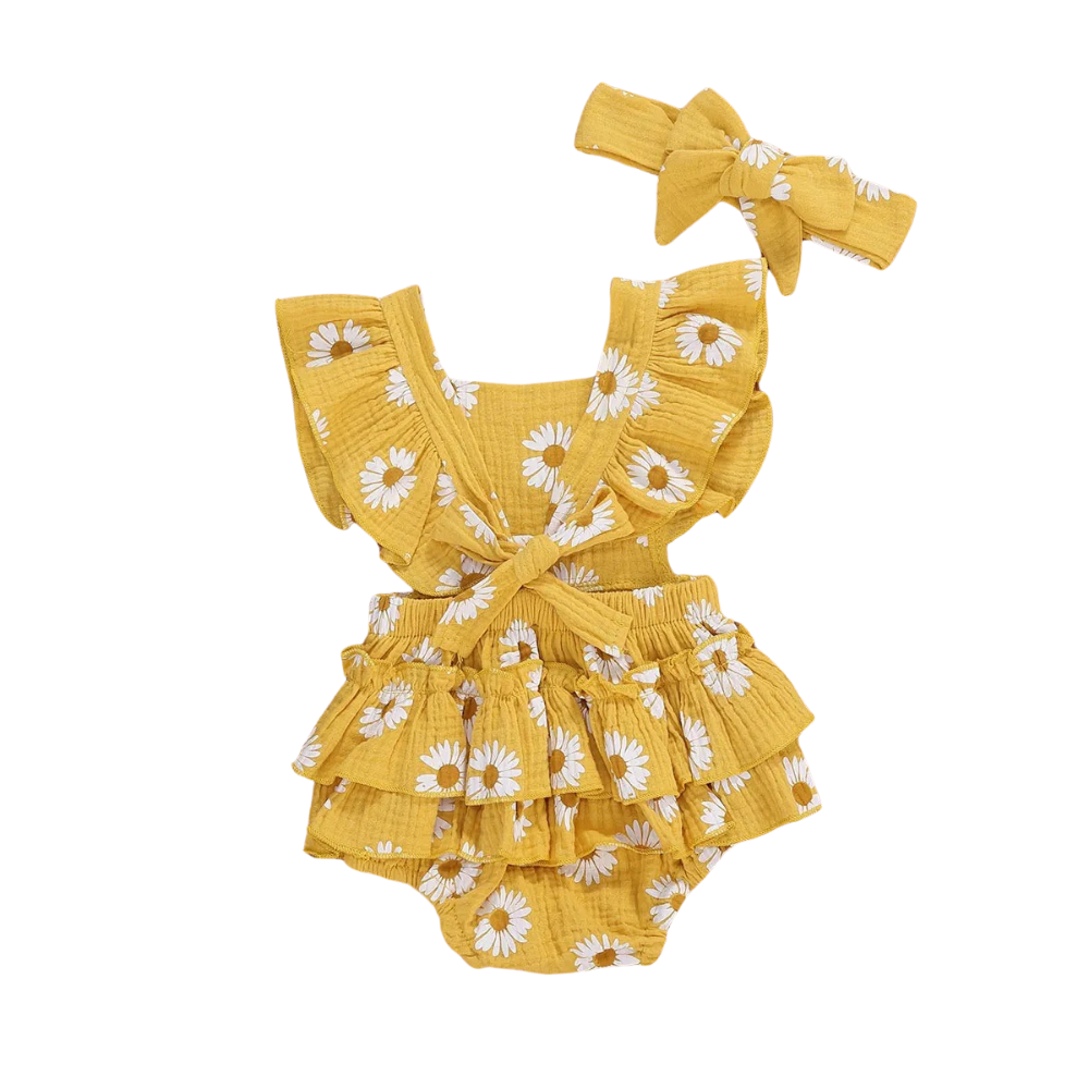 Ensemble d’Été pour Bébé Fille Jaune