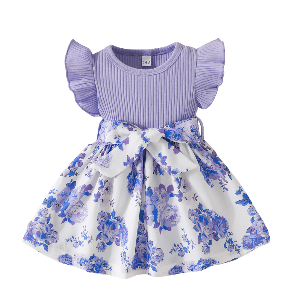 Robe de bébé à fleurs en Violette
