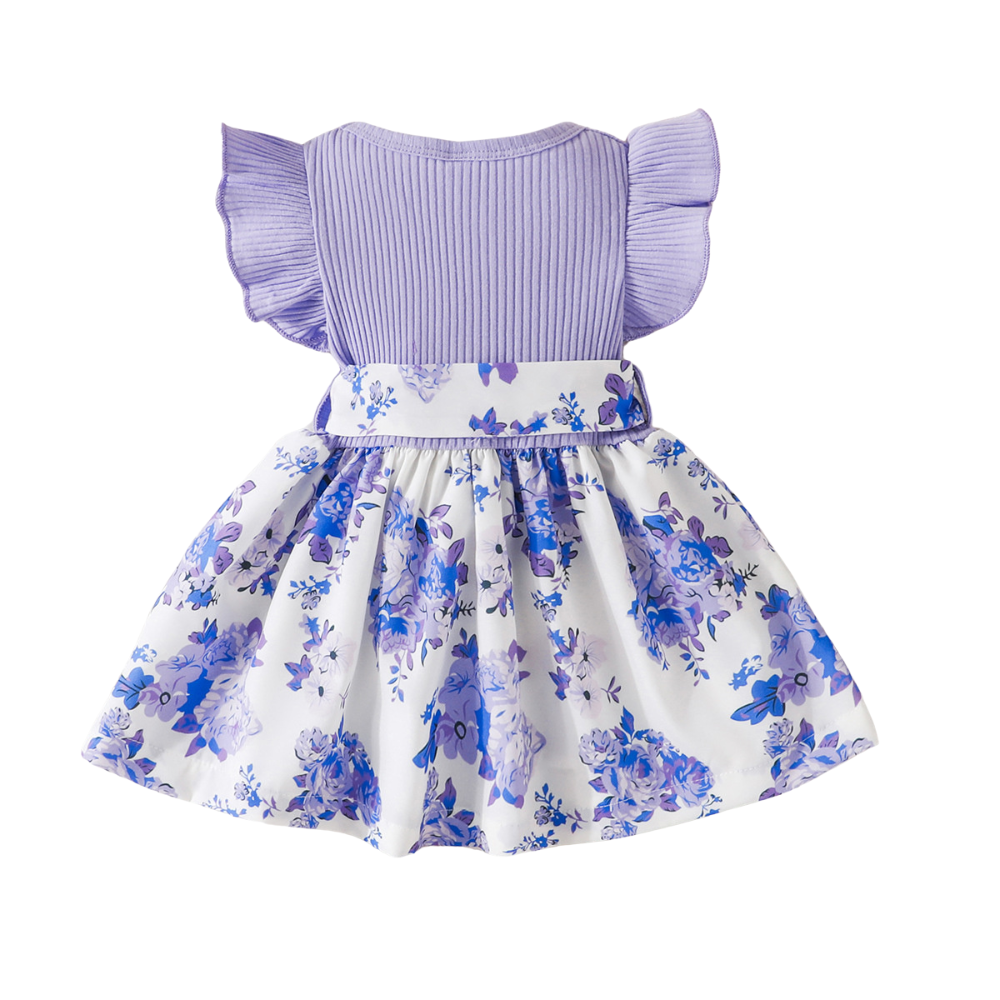Robe de bébé à fleurs en Violette