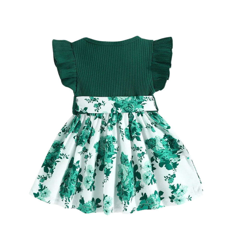 Robe de bébé à fleurs en Vert