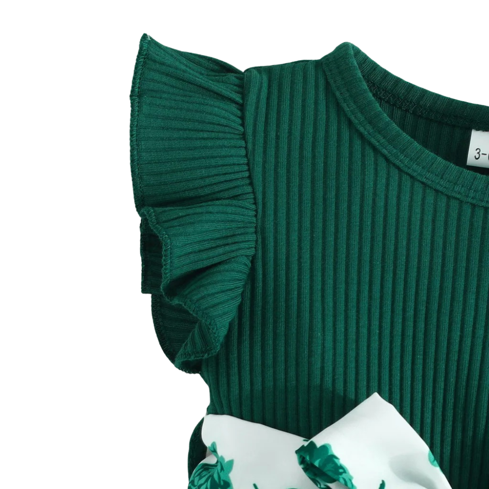 Robe de bébé à fleurs en Vert
