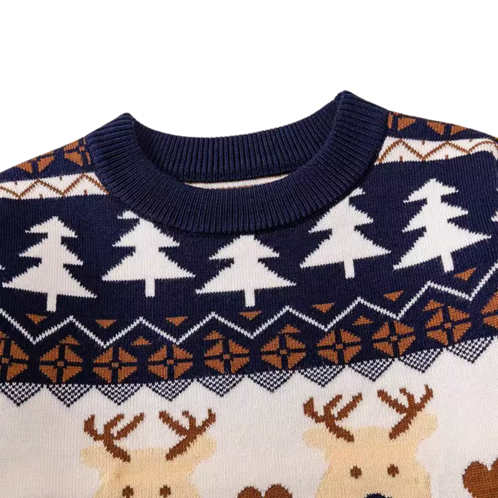 Reindeer Christmas Sweater Blue