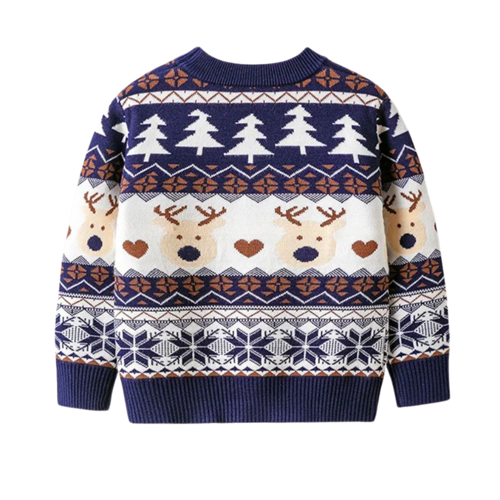 Reindeer Christmas Sweater Blue