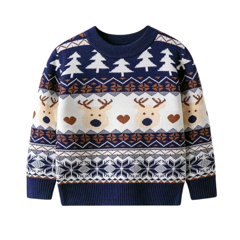 Reindeer Christmas Sweater Blue
