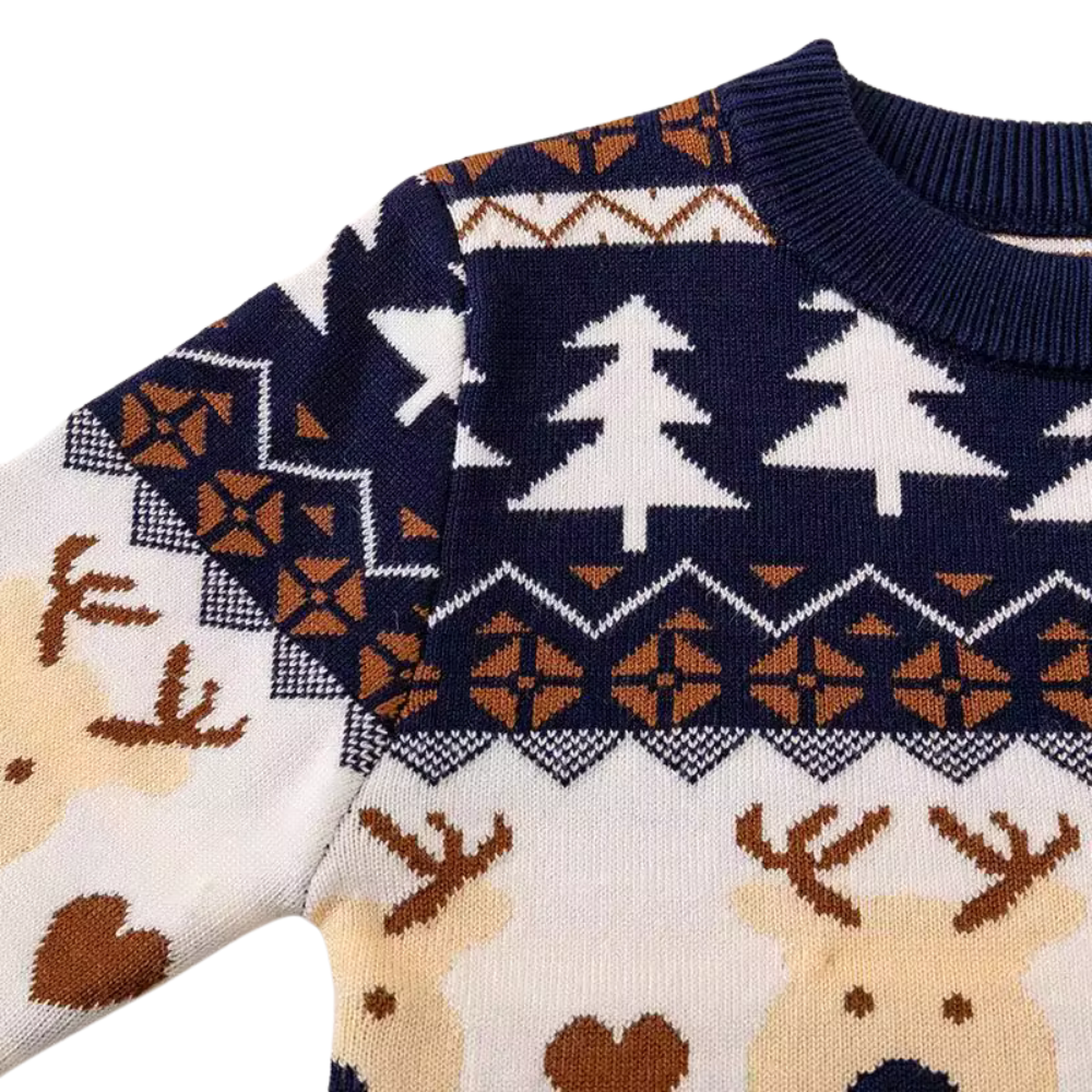 Reindeer Christmas Sweater Blue