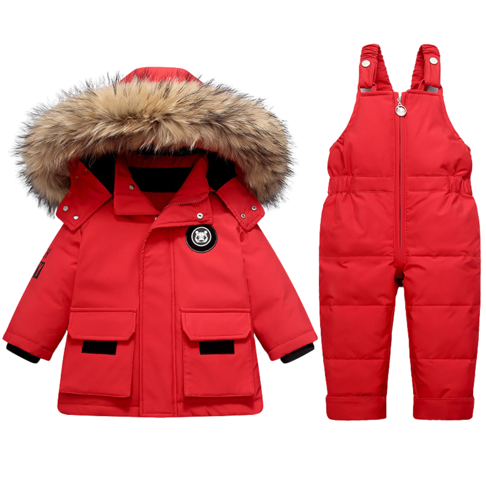 Kids Padded Waterproof Winter Set Red