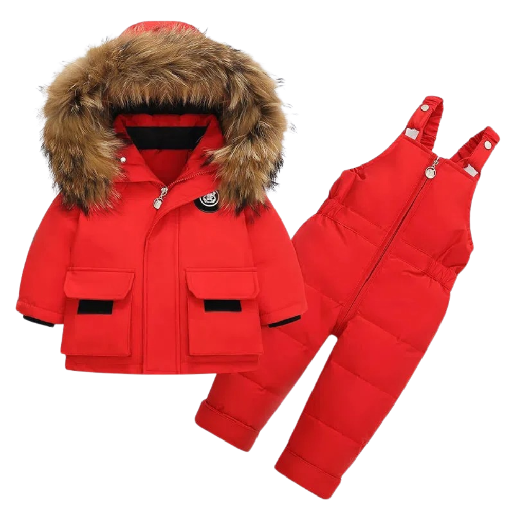 Kids Padded Waterproof Winter Set Red