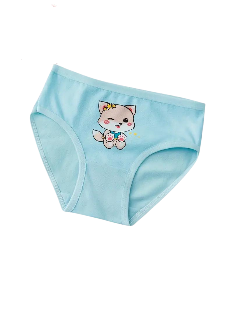 Pack of 8 Cotton Briefs with Cat Prints