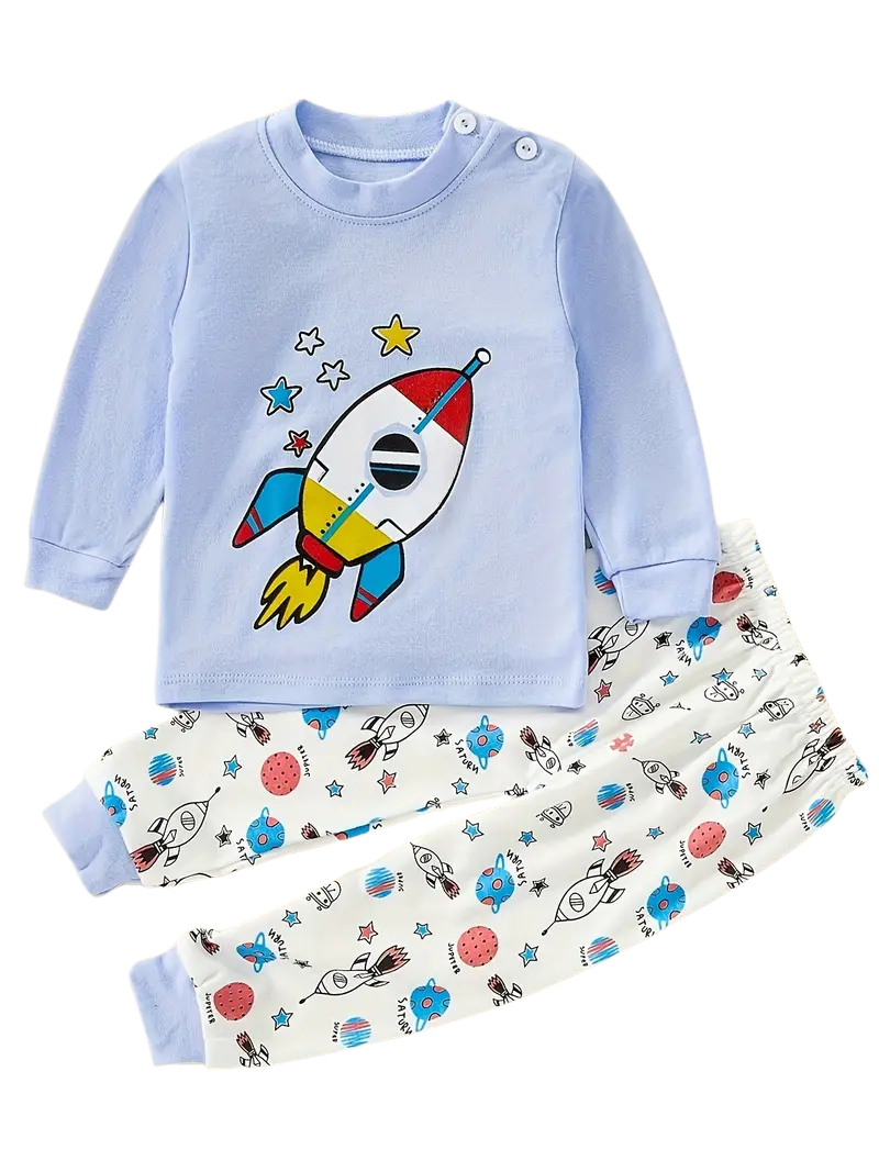 2-Piece Pyjamas with Vehicle Pattern for Boys