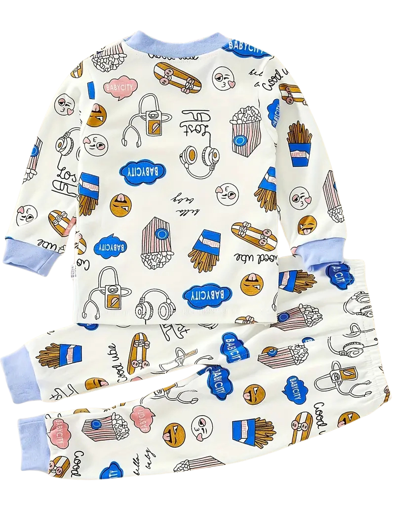 2-Piece Pyjamas with Vehicle Pattern for Boys