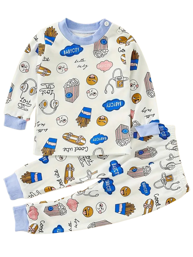 2-Piece Pyjamas with Vehicle Pattern for Boys