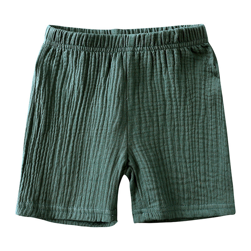 Ensemble d’Été en Lin pour Enfants – Vert Foncé