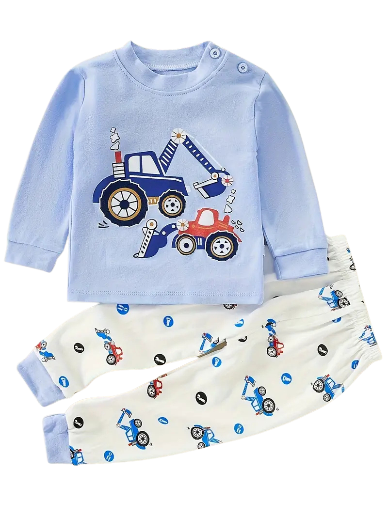 2-Piece Pyjamas with Vehicle Pattern for Boys