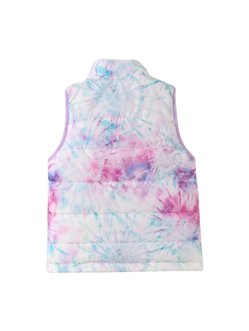 Colorful Tie-Dye Quilted Vest for Girls