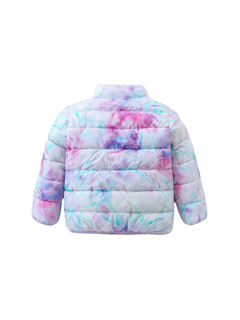 Manteau Matelassé avec Motif Tie-Dye Élégant pour Filles