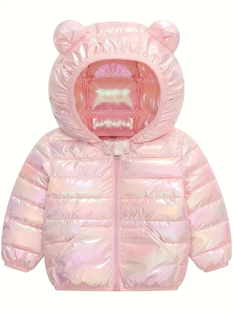 Warm Hooded Coat with Laser Pattern for Babies