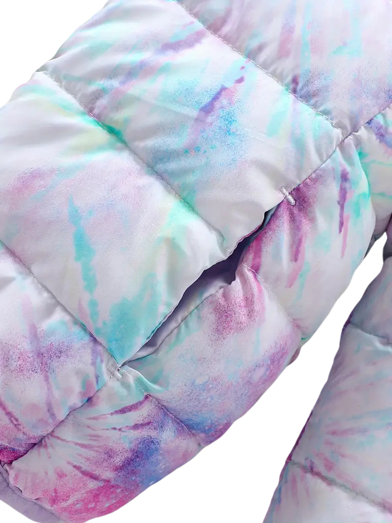 Manteau Matelassé avec Motif Tie-Dye Élégant pour Filles