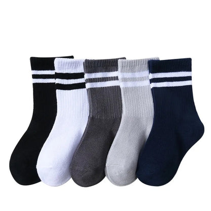 Pack of 5 Pairs of Striped Cotton Socks