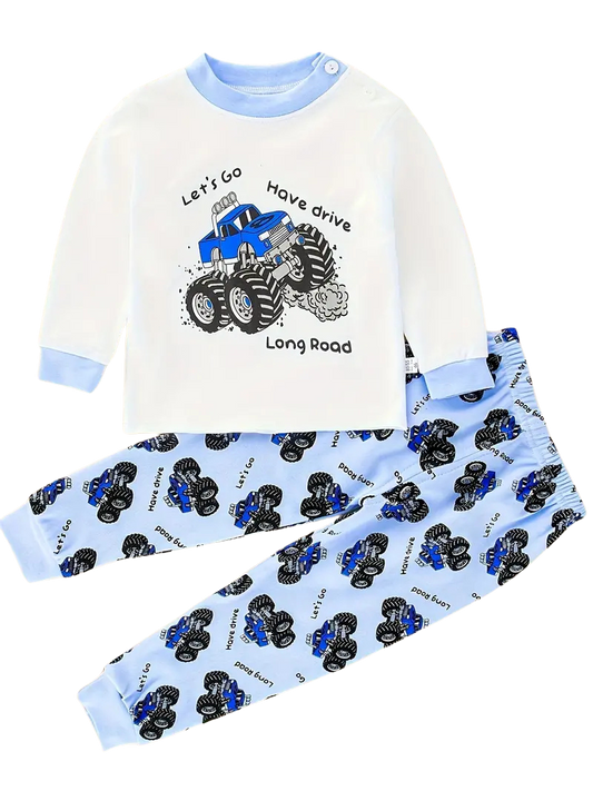 Pyjama 2 Pièces avec Motif Véhicules pour Garçon