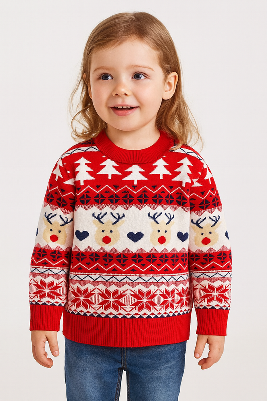 Reindeer Christmas Sweater Red