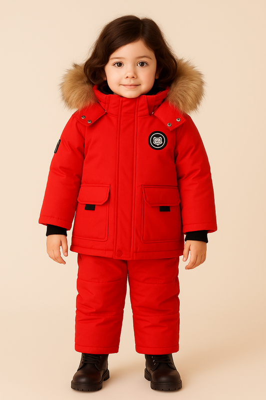 Kids Padded Waterproof Winter Set Red