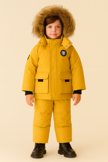 Kids Padded Waterproof Winter Set Yellow