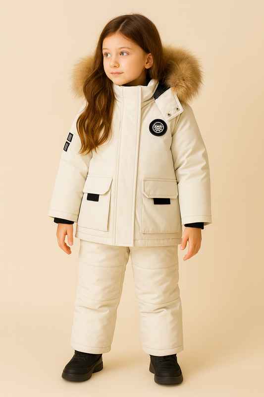 Kids Padded Waterproof Winter Set White
