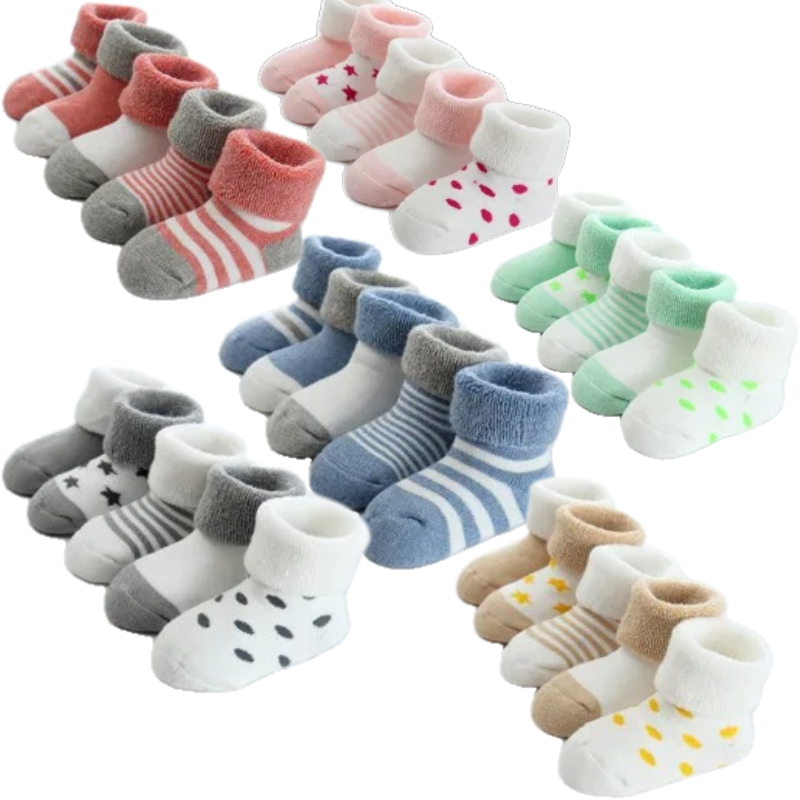 Pack de 5 Chaussettes Chaudes pour Bébés