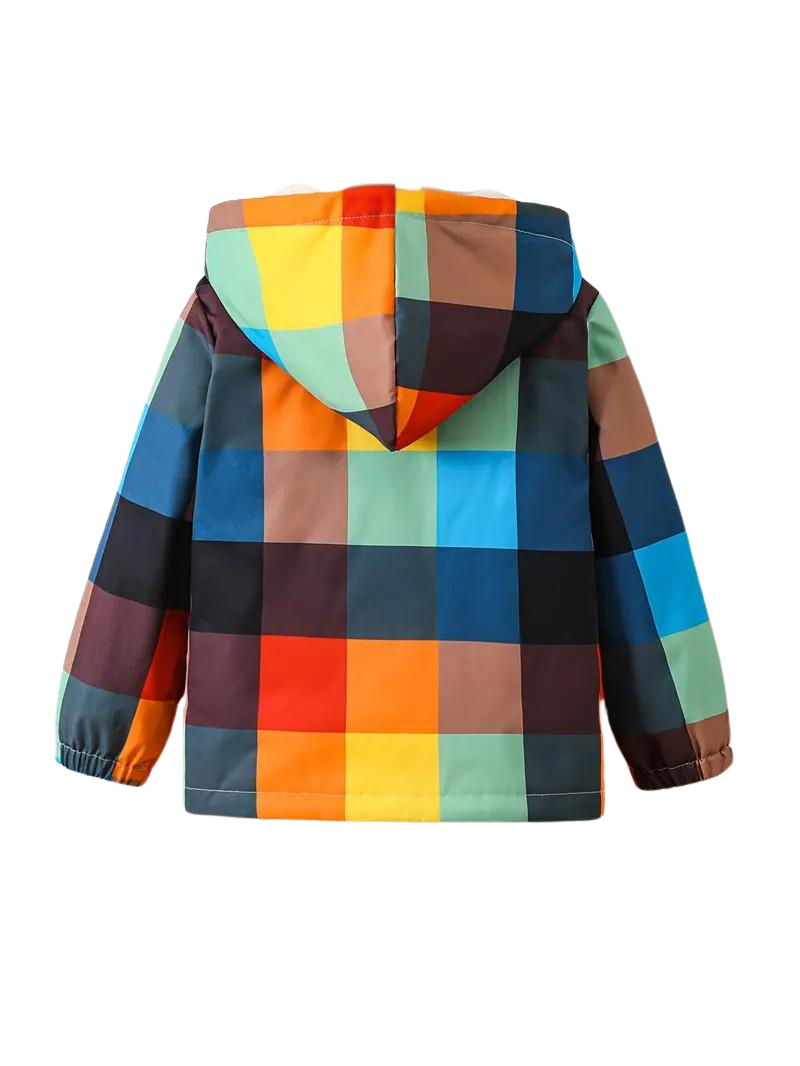 Veste en laine à carreaux colorés pour enfant